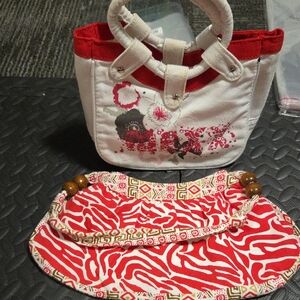 Lot Of Two Cute Red and White Women's Clutch Set
